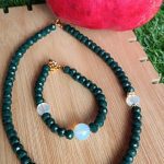 Σετ κολιέ - βραχιόλι με στοιχείο από κρύσταλλο